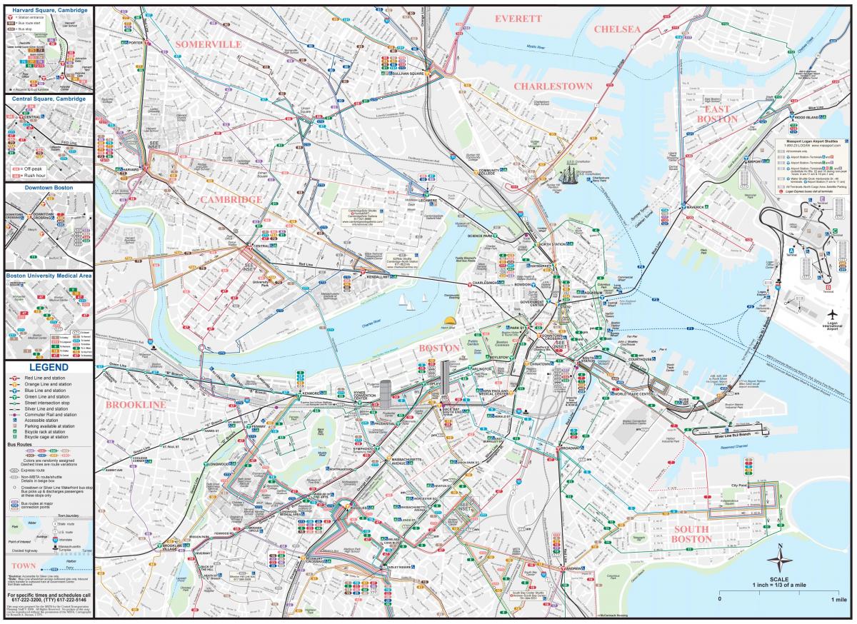 Mapa da rodoviária de Boston
