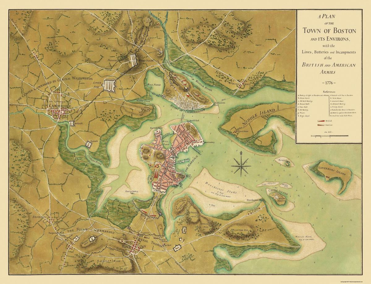 Mapa histórico de Boston